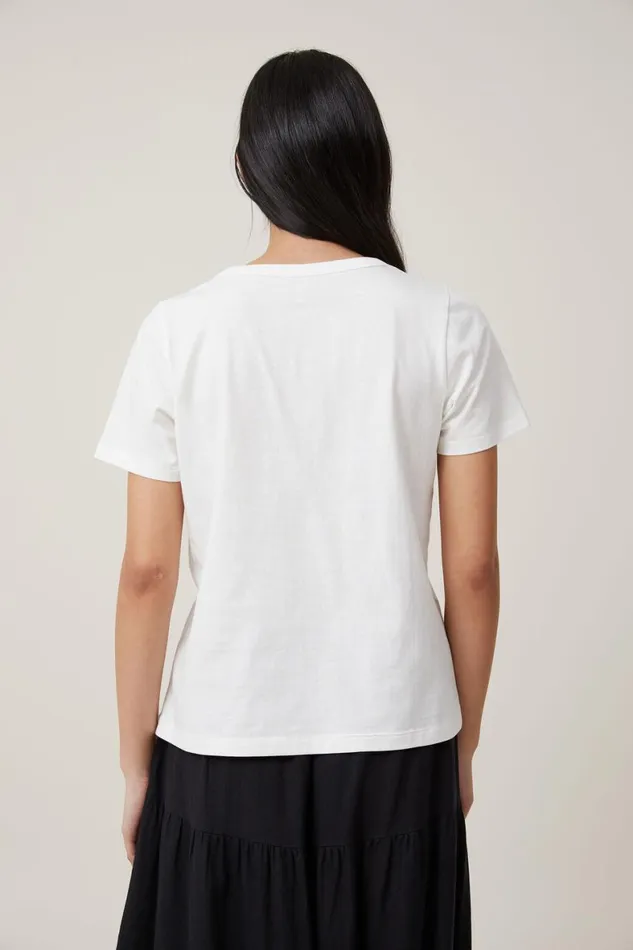 Women Tops Cotton On The 91 Classic Graphic Organic Tee Neue Muse Vintage White