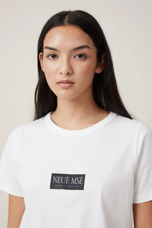 Women Tops Cotton On The 91 Classic Graphic Organic Tee Neue Muse Vintage White