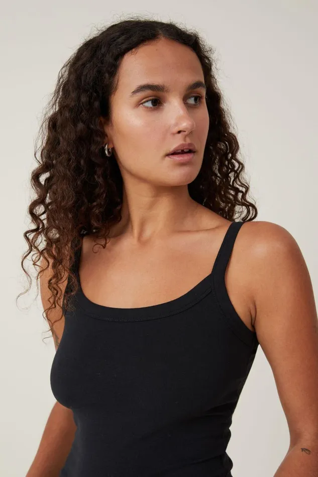 Women Tops Cotton On The One Basic Scoop Neck Cami Black