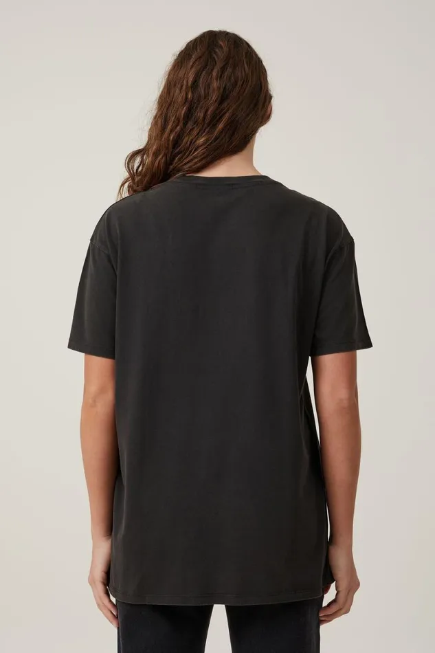 Women Tops Cotton On The Oversized Nirvana Tee Lcn Mt Nirvana Angelwashed Black