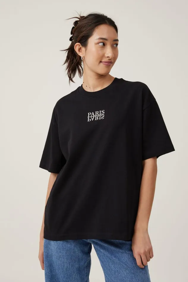 Women Tops Cotton On The Premium Boxy Graphic Tee Parisparisblack