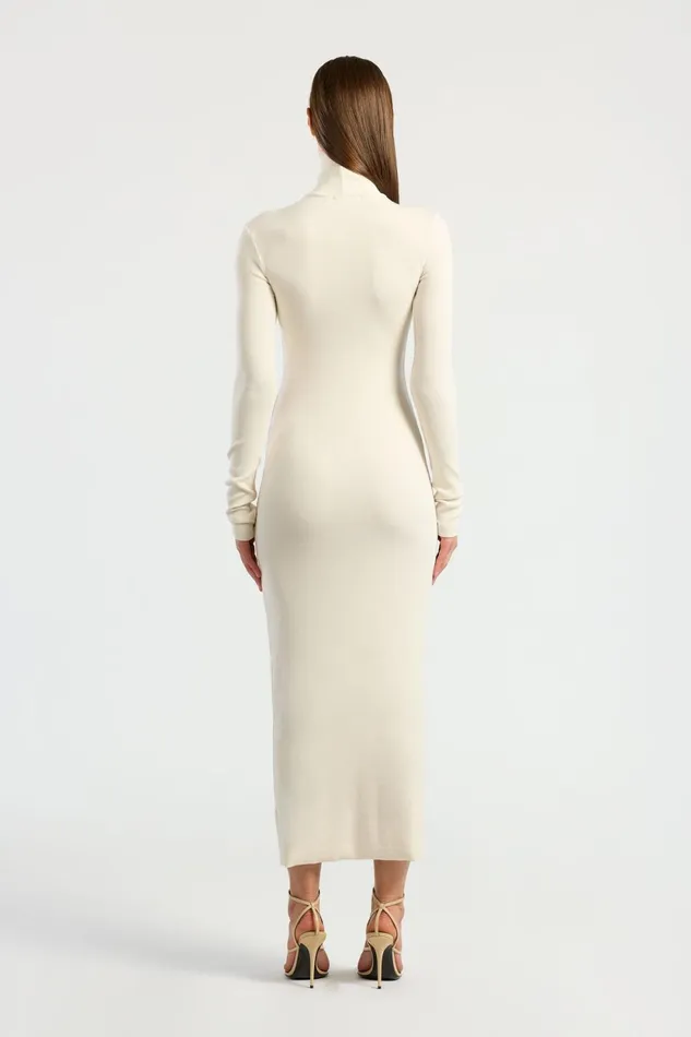 Women Verona Turtleneck Maxi Dress Bone COTTON CITIZEN Dresses Women Verona Turtleneck Maxi Dress Bone COTTON CITIZEN Dresses