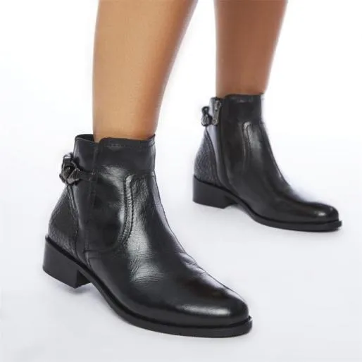 Wren Black Leather Women Moda In Pelle Ankle Boots Wren Black Leather Women Moda In Pelle Ankle Boots