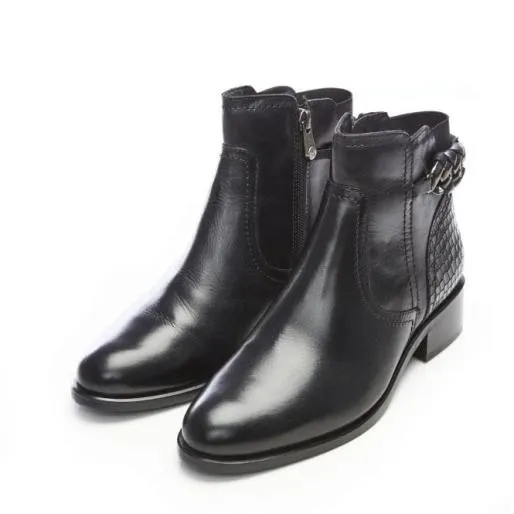 Wren Black Leather Women Moda In Pelle Ankle Boots Wren Black Leather Women Moda In Pelle Ankle Boots