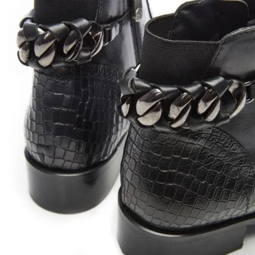 Wren Black Leather Women Moda In Pelle Ankle Boots Wren Black Leather Women Moda In Pelle Ankle Boots