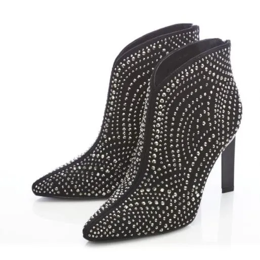 Zayla Black Alcantara Women Moda In Pelle Ankle Boots Zayla Black Alcantara Women Moda In Pelle Ankle Boots